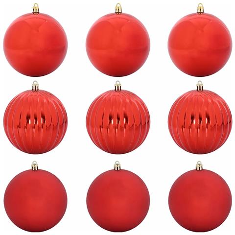 Set di Palle di Natale 9 pcs Rosso Plastica - Foto 1