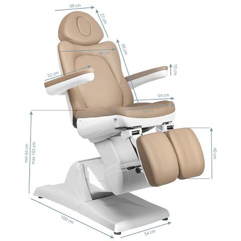 Poltrona cosmetica elettrica 870s pedi 3 potenze cappuccino - Foto 2