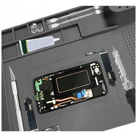 Mata Antistatica In Silicone Fixzone Prosilica Esd 40x30 - Resistenza 500°c | 120 Scomparti | Per Riparazioni Elettroniche - Foto 2