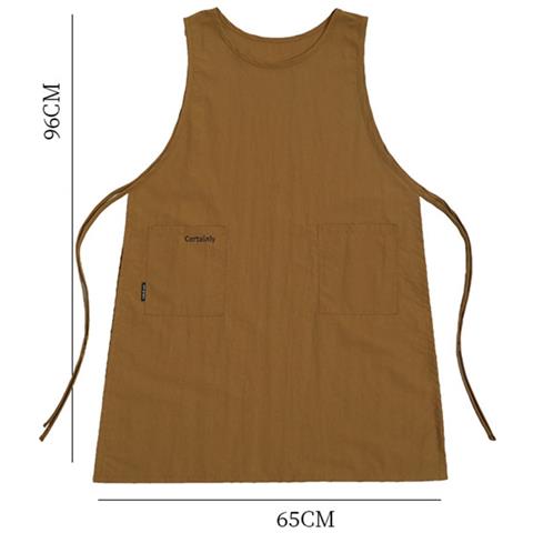 Grembiule Da Cucina In Poliestere Resistente Alle Macchie Con Tasche - Marrone, Lacci Regolabili - Foto 2