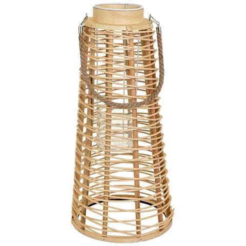Lanterna Portacandela In Rattan Marrone D26,5x56h - Foto 1