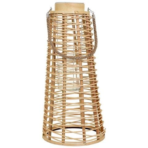 Lanterna Portacandela In Rattan Marrone D26,5x56h - Foto 2