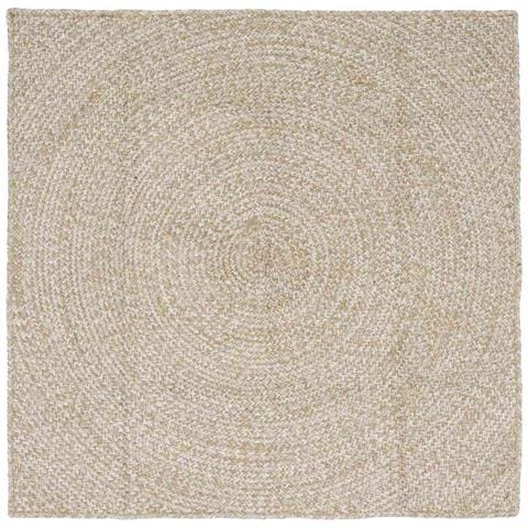 Tappeti per area Quadrato Naturale e Bianco 120 x 120 cm Juta - Foto 1