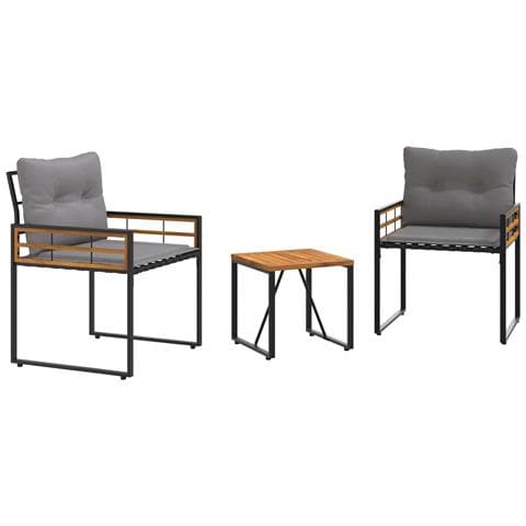 Set di Mobili da Esterno con cuscino 3 pcs Grigio chiaro - Foto 1