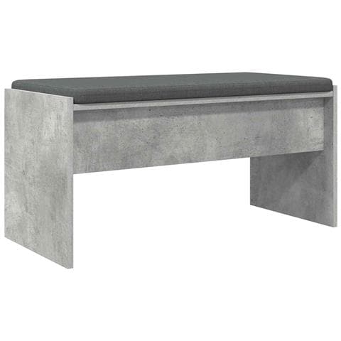 Panca per ingresso con cuscino Grigio cemento 83 x 38 x 40 cm - Foto 1