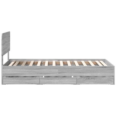 Struttura del letto con cassetto Grigio Sonoma 100 x 200 cm - Foto 9