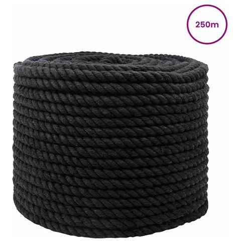 Corda Nero 1,2 x 1,2 x 25000 cm Cotone - Foto 2