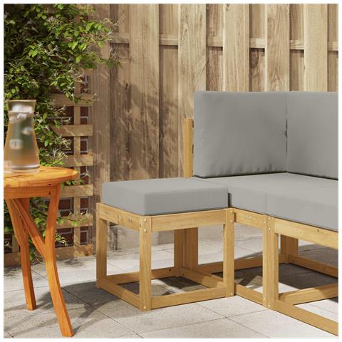 Panca da esterno con cuscino Bianco 43 x 43 x 45 cm - Foto 2