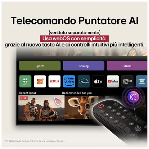 UHD AI 75UA74006LB TV webOS Serie UA74 75'' 4K, a7 Gen8, HDR10, 20W, 3 HDMI con Game Optimizer, Smart TV WebOS 2025 - Foto 18