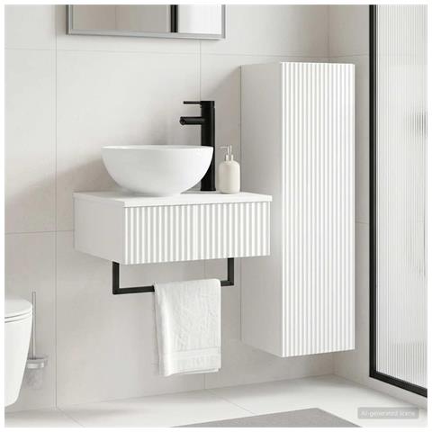 Set di mobili per il bagno 2 pz Bianco Lucido - Foto 2