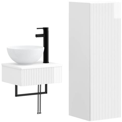 Set di mobili per il bagno 2 pz Bianco Lucido - Foto 1
