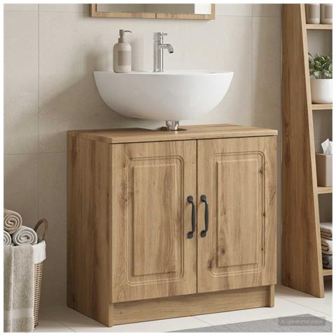 Armadio per Lavabo da Bagno UTRECHT Rovere Artigianale - Foto 2