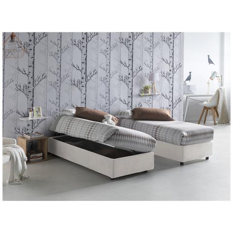 Talamo Italia Letto contenitore Singolo Silvia Sommier Made in Italy Letto con rivestimento in tessuto Apertura laterale adatto per materasso cm 80x190 Bianco Talamo Italia Letto contenitore Singolo Silvia Sommier Made in Italy Letto con rivestimento in tessuto Apertura laterale adatto per materasso cm 80x190 Bianco