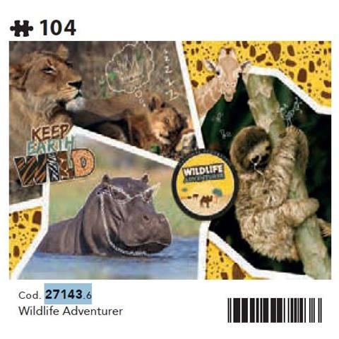 27143 - National Geographic Kids - Wildlife Adventurer - 104 Pezzi - Made In Italy - Puzzle Bambini 6 Anni + - Foto 1