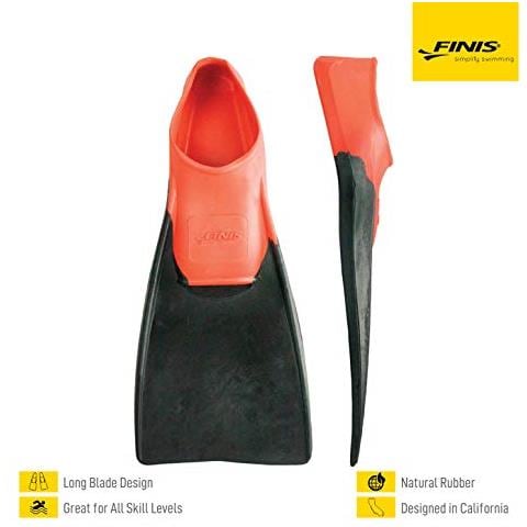 Finis Long Floating Pinne, Nero / rosso, 35-37 - Foto 1