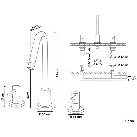 Rubinetto Lavabo Bagno Colore Nero Kalambo - Foto 16