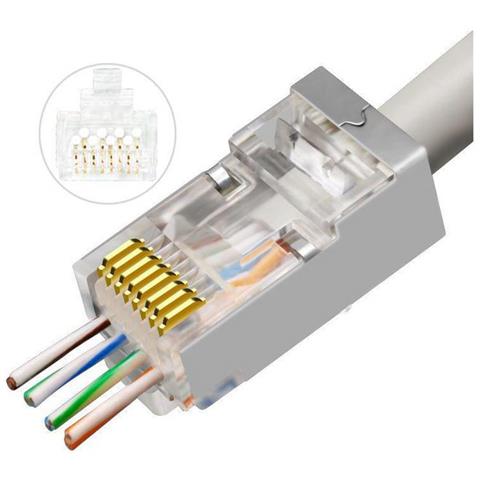 Plug Rj45 Cat 6 Ftp - Easy Connect - Trasparente- Busta 50pz - Fino A Awg 24 - Foto 1