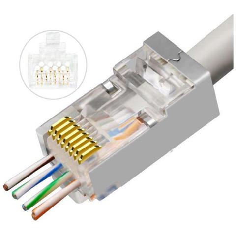 Plug Rj45 Cat 6 Ftp - Easy Connect - Trasparente- Busta 50pz - Fino A Awg 24 - Foto 2
