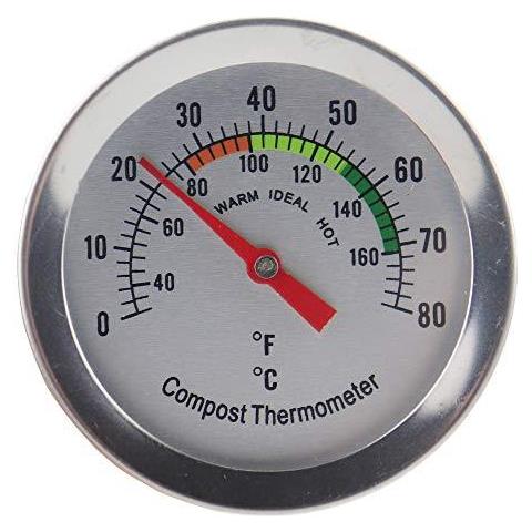 Compost Termometro - In Acciaio Inox Quadrante Termometro Per La Casa E Backyard Compostaggio - 50 Mm Diametro C F Dial 295 Millimetri Sonda Di Temperatura - Foto 1