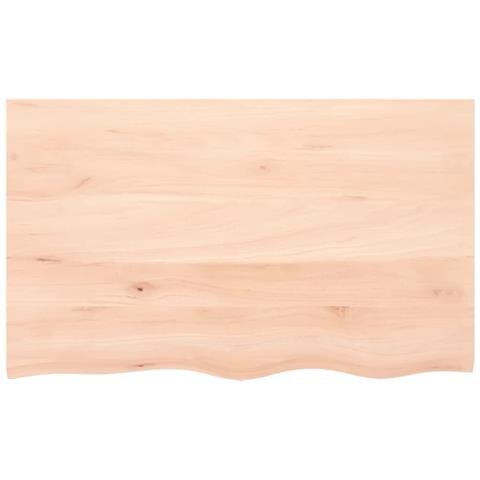 Piano Bagno 100x60x (2-4) cm in Legno Massello Non Trattato - Foto 2