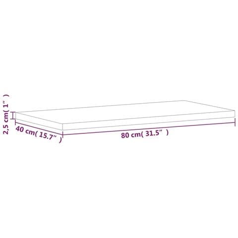 Piano Tavolo 80x40x2,5cm Rettangolare Legno Massello Di Faggio - Foto 9