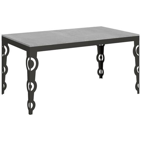 Tavolo Allungabile 90x160/420 Cm Karamay Evolution Telaio Antracite - Cemento - Foto 6