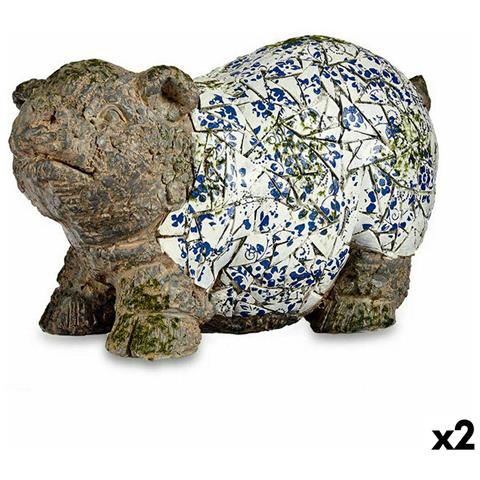 Statua Decorativa Da Giardino Maiale Poliresina 20,5 X 26 X 47 Cm (2 Unità) - Foto 1