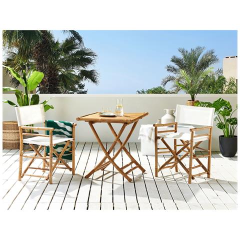 Tavolo Da Giardino Bambù Chiaro 70 X 70 Cm Molise - Foto 1