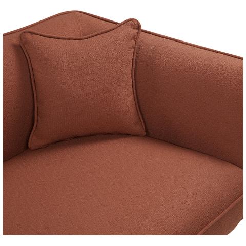 Chaise Longue Versione Destra Chevannes Bouclé Rosso Scuro - Foto 2
