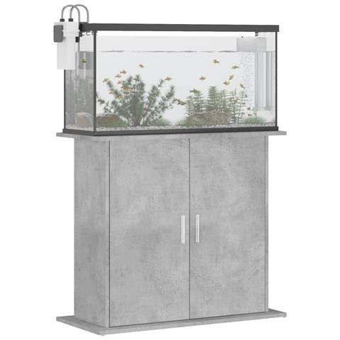 Supporto Acquario 81x36x73 cm Legno Multistrato Grigio Cemento - Foto 2