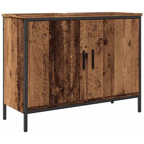 Mobile Sottolavabo Legno Antico 80x30x60 Cm Legno Multistrato - Foto 1