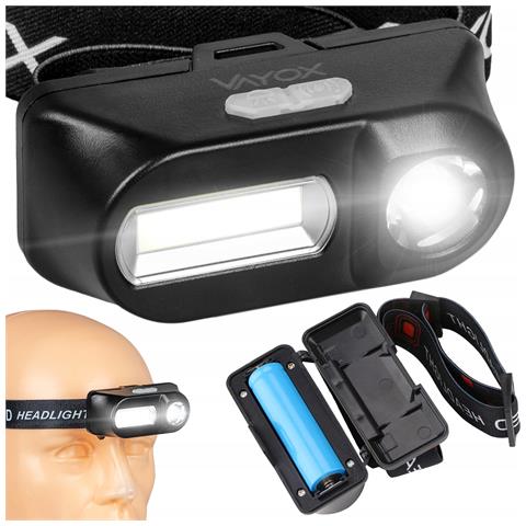 Lampada Frontale Ricaricabile Xpe + Cob Va0115 - Foto 1