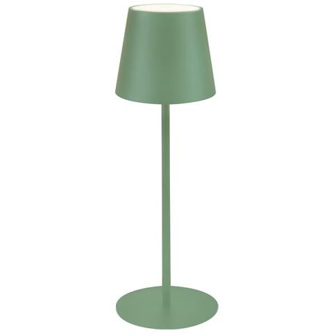Lampada Da Tavolo Ricaricabile Agata - Verde - Metallo - 12x12x37 Cm - Foto 1