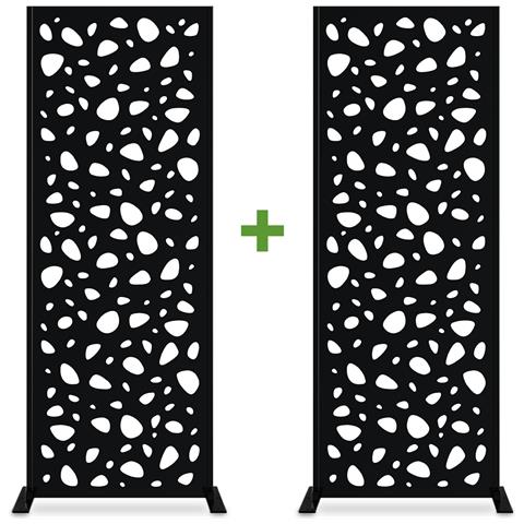 Set Di 2 Pannelli Decorativi Sunny Nero H.160cm Modello Completo - Foto 1