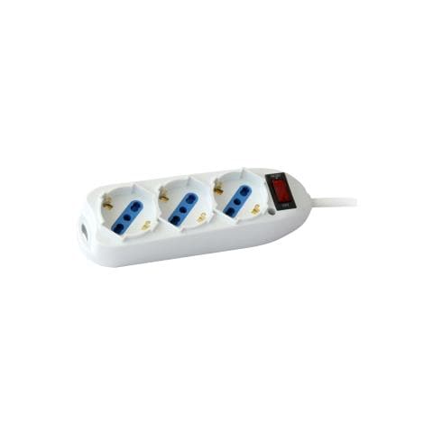 Multipresa 3 Tre Uscite Schuko Bipasso Cavo 1.5m Ciabatta Bianca Cavo 3 X 1mm - Foto 1