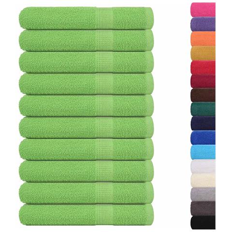Asciugamani Per Sauna 10 Pz Verde Mela 80x200cm 360 G/m Cotone - Foto 2