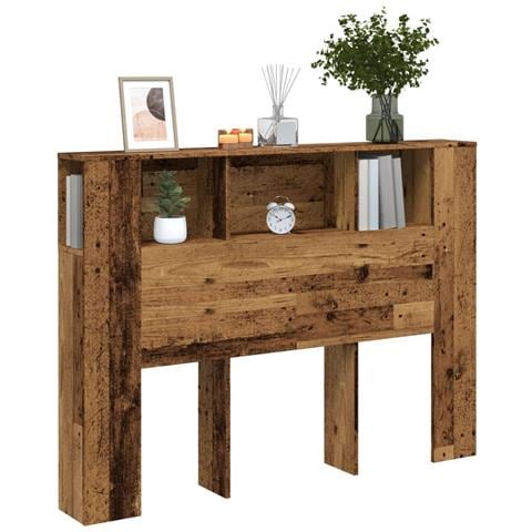 Testiera Contenitore Legno Antico 140x18,5x102,5 Cm Truciolato - Foto 1