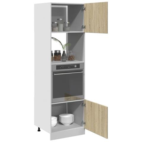 Mobile per Microonde “Lyon” Rovere Sonoma 60x57x207 cm - Foto 10