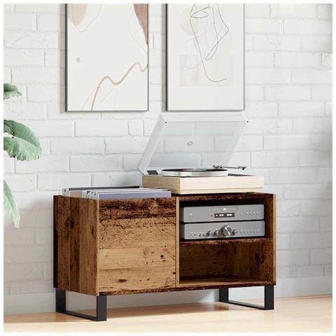 Mobile Porta Dischi Legno Antico 84,5x38x48cm Legno Multistrato - Foto 3