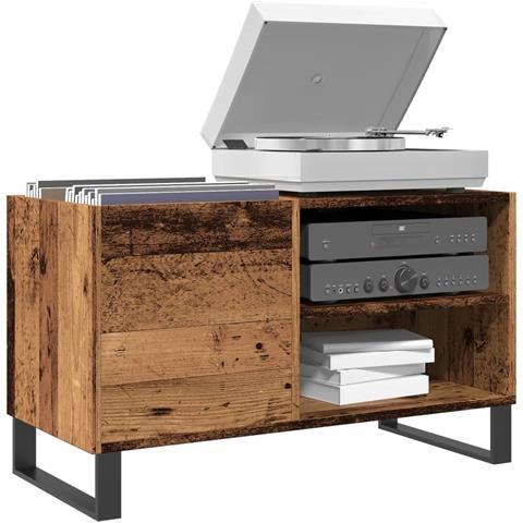 Mobile Porta Dischi Legno Antico 84,5x38x48cm Legno Multistrato - Foto 1