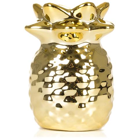 Figura Decorativa In Porcellana Piccola Ananas Dorato - Foto 1