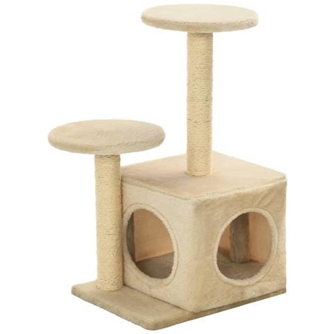 Lusso Casadino - Albero Per Gatti Con Pali Tiragraffi In Sisal 60 Cm Beige - Foto 1