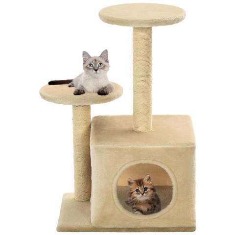 Lusso Casadino - Albero Per Gatti Con Pali Tiragraffi In Sisal 60 Cm Beige - Foto 6