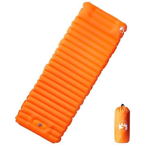 Materasso Campeggio Autogonfiabile Cuscini 1 Persona Arancio - Foto 2