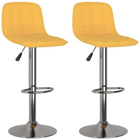 Sgabelli Da Bar 2 Pz Gialli In Tessuto - Foto 1