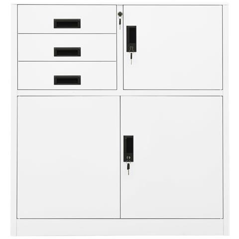Lusso Casadino -  Armadio Per Ufficio Bianco 90x40x102 Cm In Acciaio - Foto 1