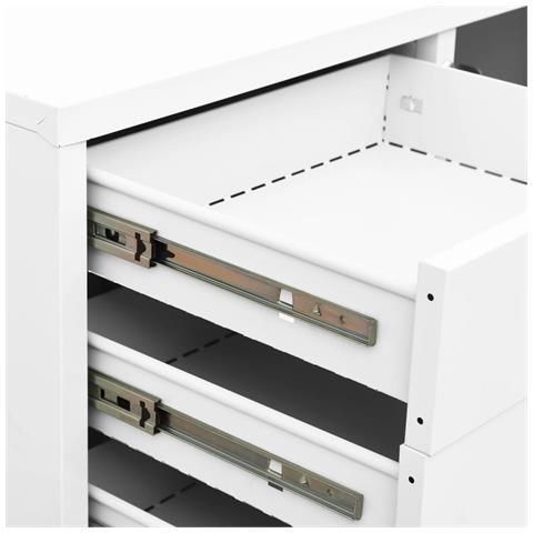 Lusso Casadino -  Armadio Per Ufficio Bianco 90x40x102 Cm In Acciaio - Foto 8