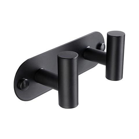 Doppio Gancio Per Accappatoio, Gancio Per Bagno In Acciaio Inox, Gancio Per Asciugamani Da Parete Black - Foto 1