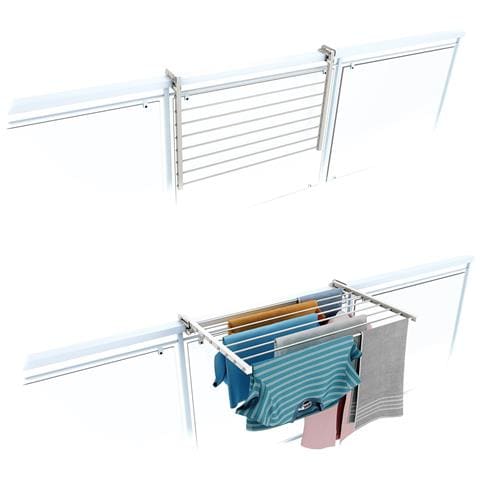 Stendino Esterno Da Ringhiera 82x63x8 Cm Bianco, Pieghevole E Compatto Per Balconi E Terrazzi - Foto 1