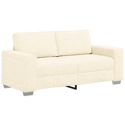 Divano Divanetto Crema 140 cm Tessuto di Velluto a Coste - Foto 1